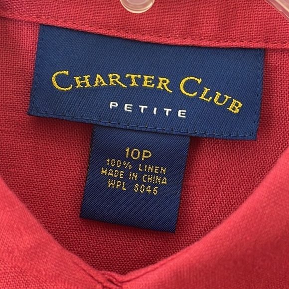 ❤️ 🆕 CHARTER CLUB Perite Button Down Top Sise 10P - Picture 4 of 4